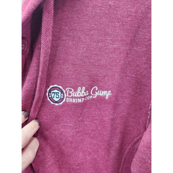 Bubba Gump Shrimp Co. Burgundy Hooded Cardigan Sweater Jacket XXL Cotton mix - Picture 2 of 5